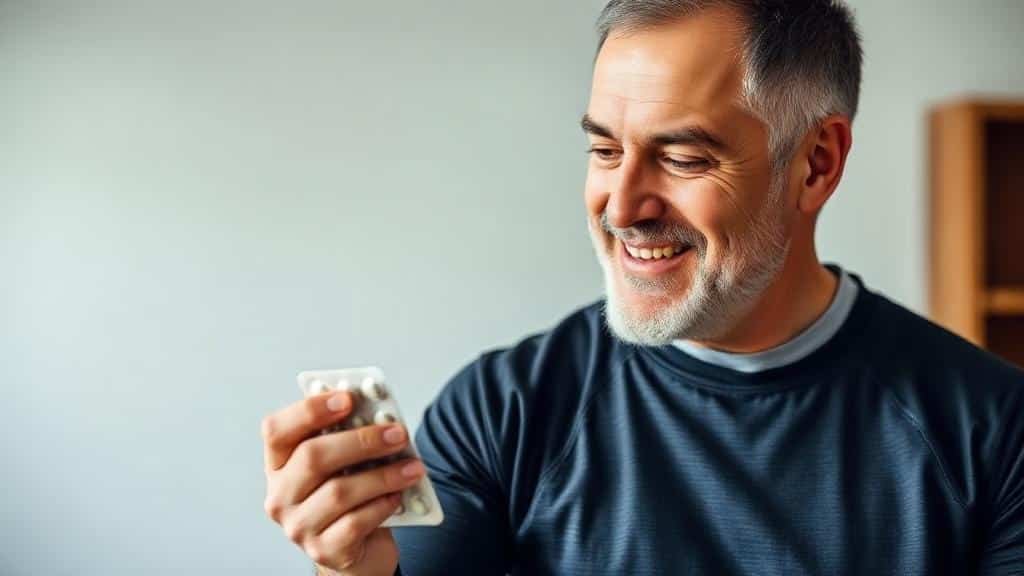 Muž se dívá na tablety na podporu erekce, Kamagra prodej v Česku